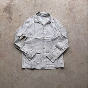 Zara cream striped button up shirt